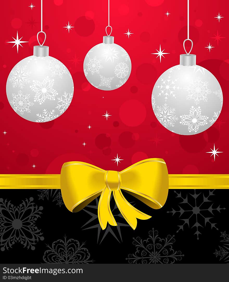 Illustration Christmas card or background with set balls - vector