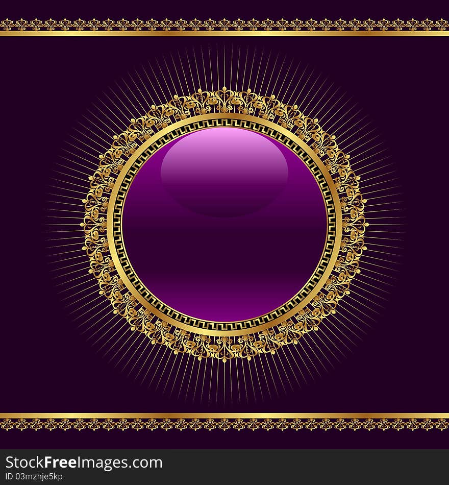 Illustration golden ornamental medallion for design - vector