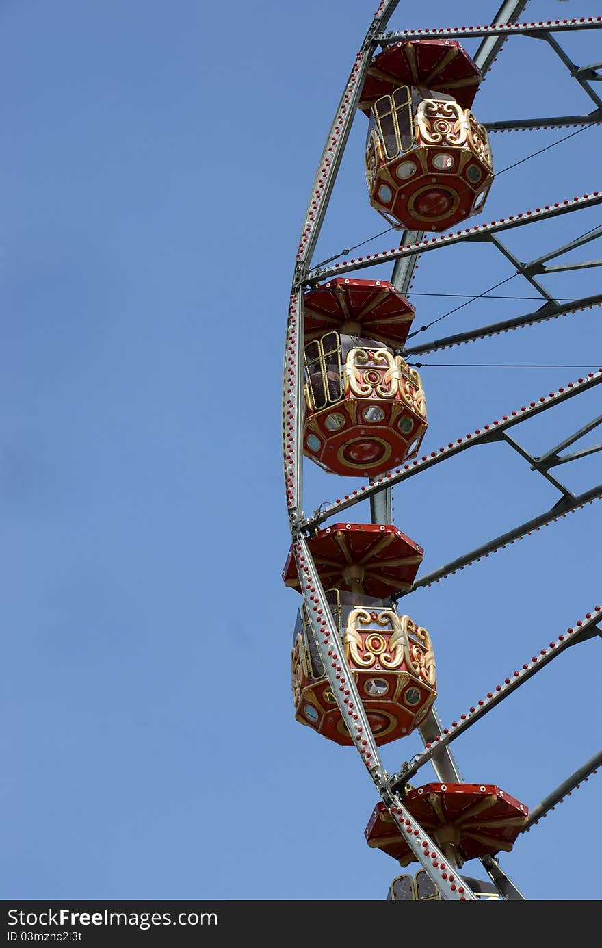 Ferris wheel in a attraction park. Ferris wheel in a attraction park