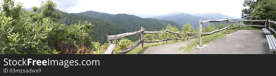 This is a panorama on the Foothills Parkway between Gatlinburg, TN and Interstate 40 East. This is a panorama on the Foothills Parkway between Gatlinburg, TN and Interstate 40 East.