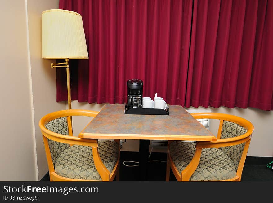 Table And Chairs With Drinks