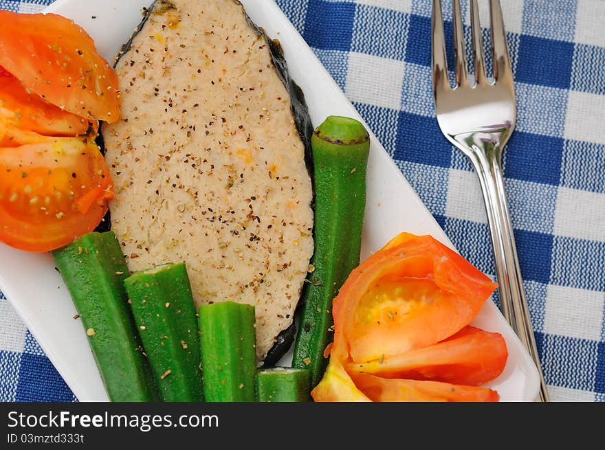 Mixed vegetables fish delicacy