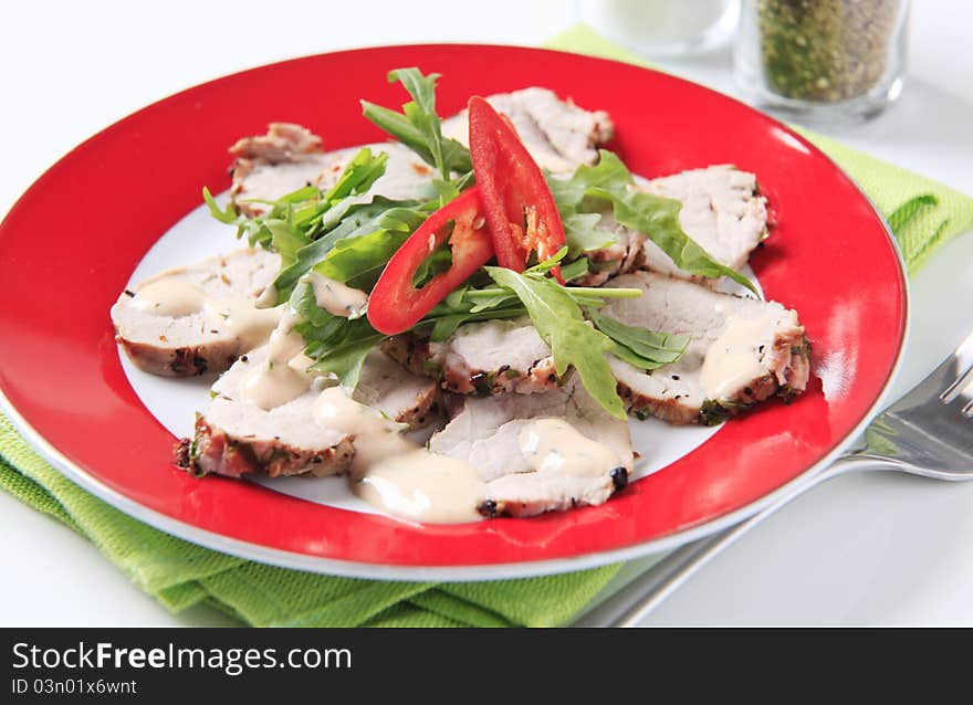 Thinly sliced pork tenderloin