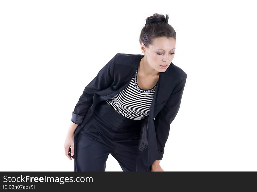 Beautiful young woman in black