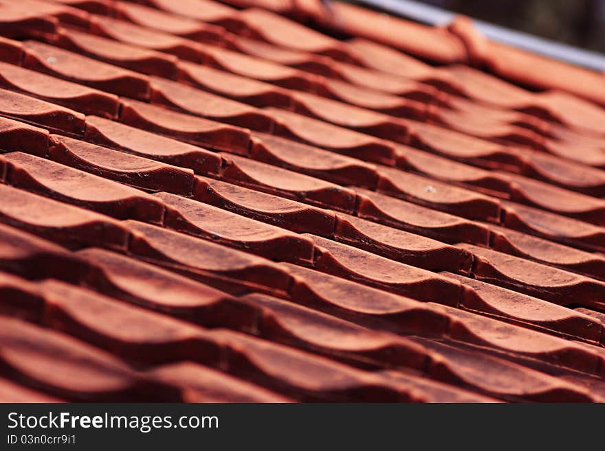 Background perspective of red roof