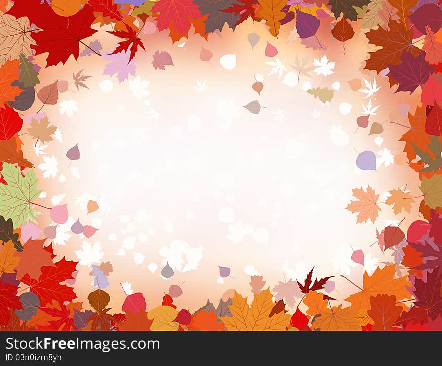 Autumn leaves border for your text. EPS 8