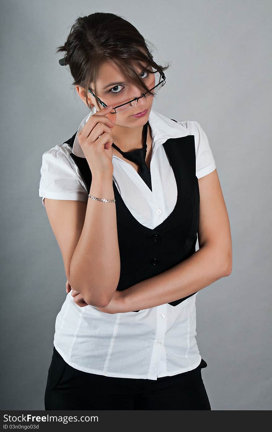 Young girl with glasses