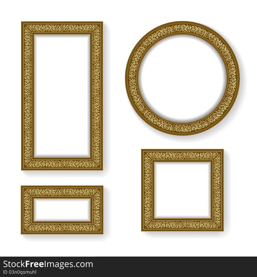 Set of retro frame on the white background. Set of retro frame on the white background