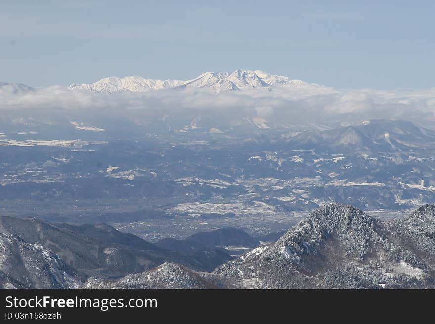 Snow mountains in Nagano Japan