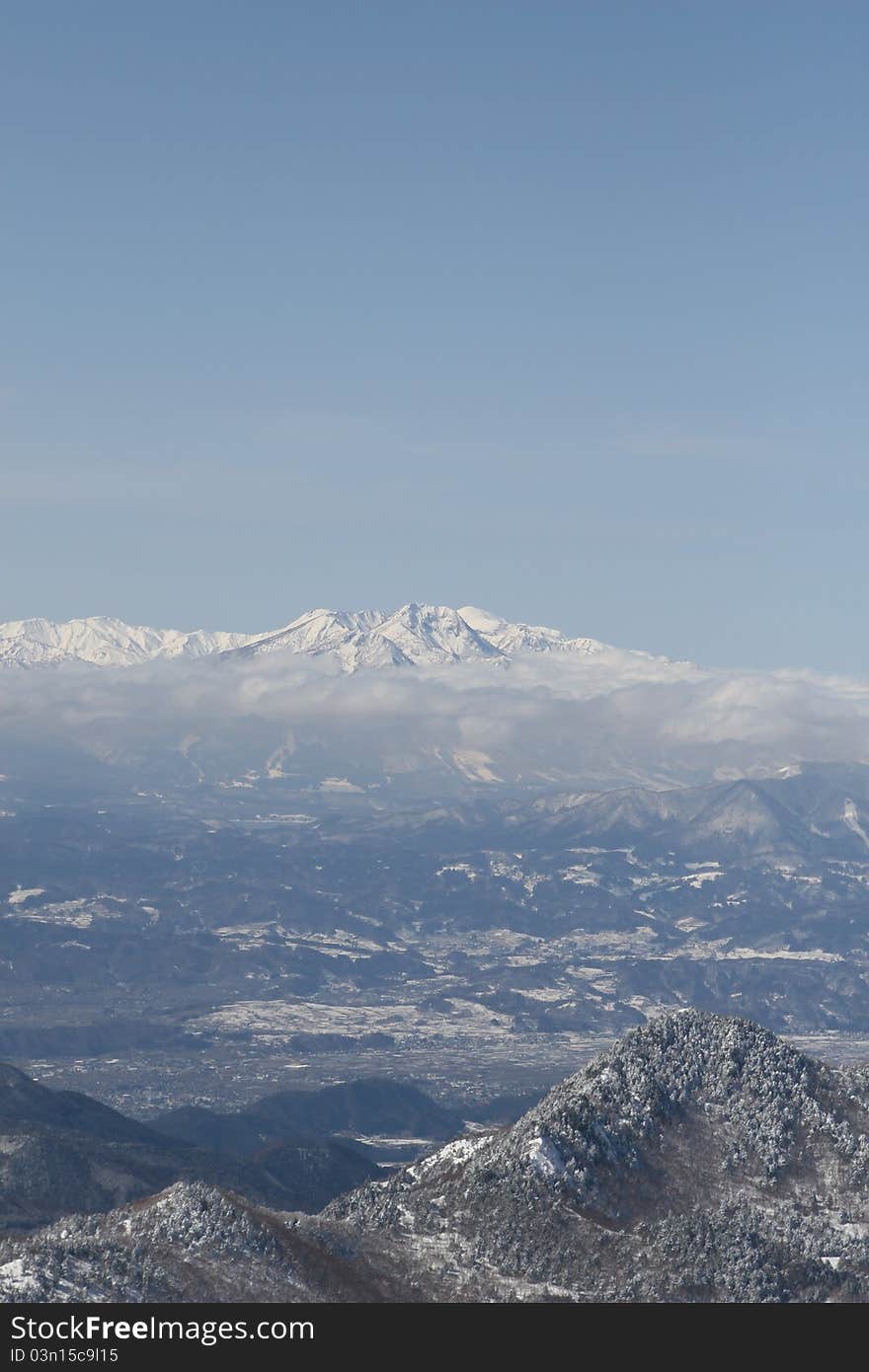 Snow mountains in Nagano Japan