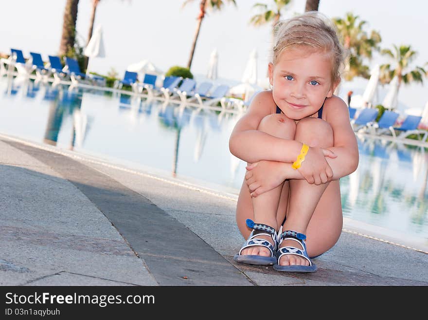 Beautiful Girl At The Swimming Pool