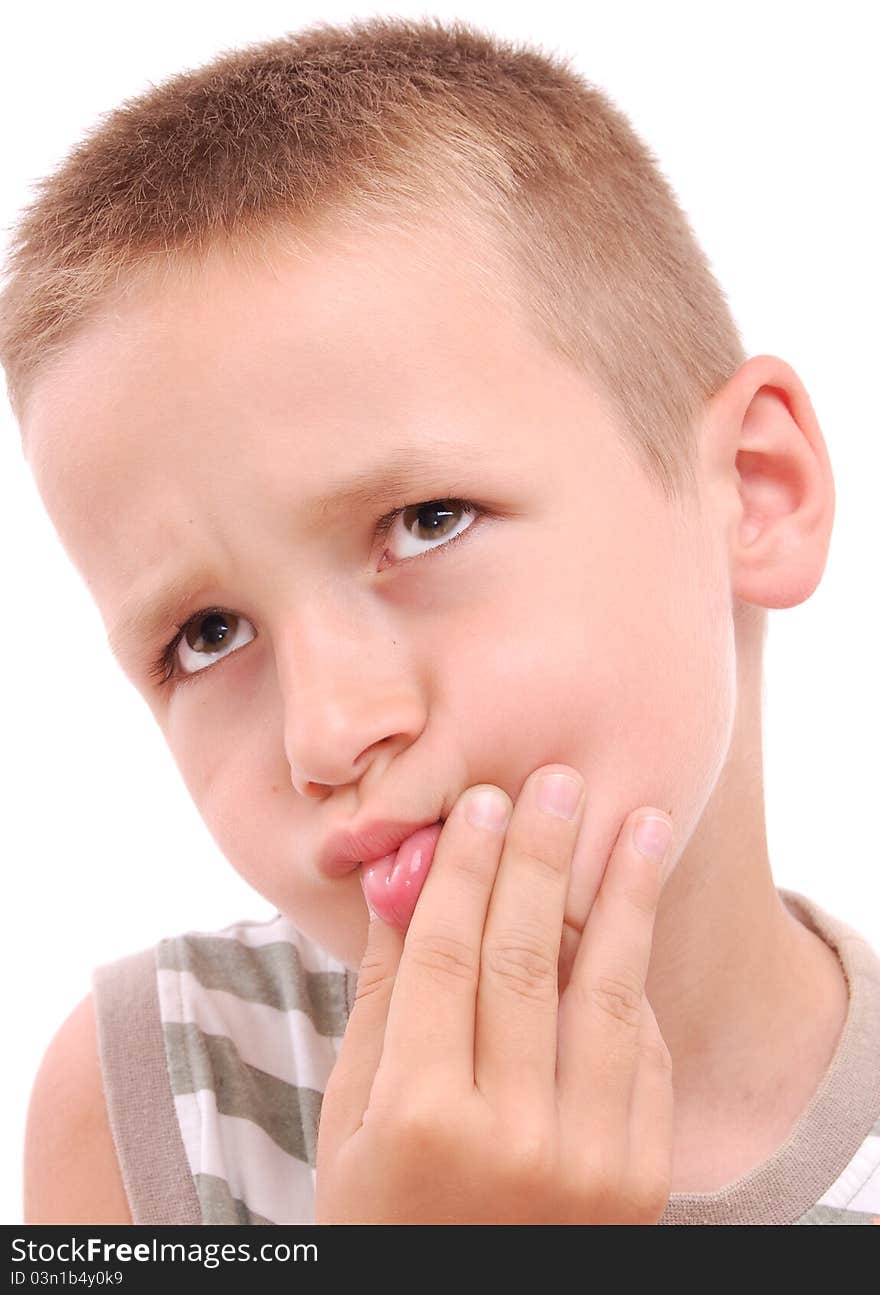 Portrait of a boy isolated on white