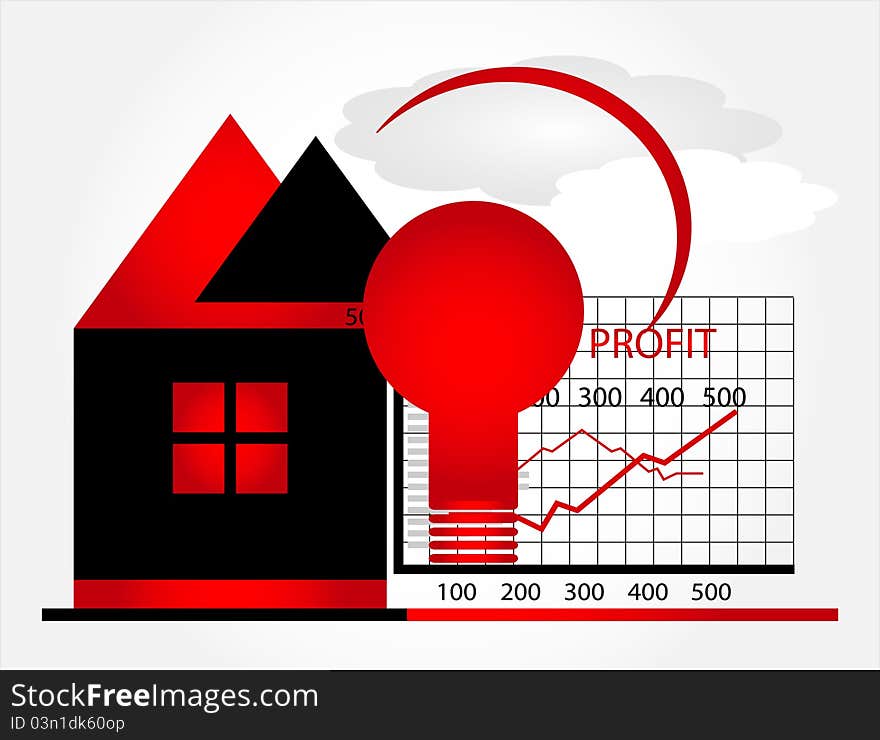 Electricity in house with chart