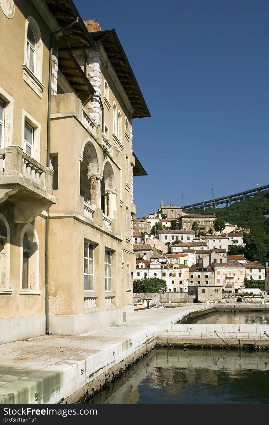 Old Austro-Hungarian hotel villa on the waterfront of Bakar. Old Austro-Hungarian hotel villa on the waterfront of Bakar