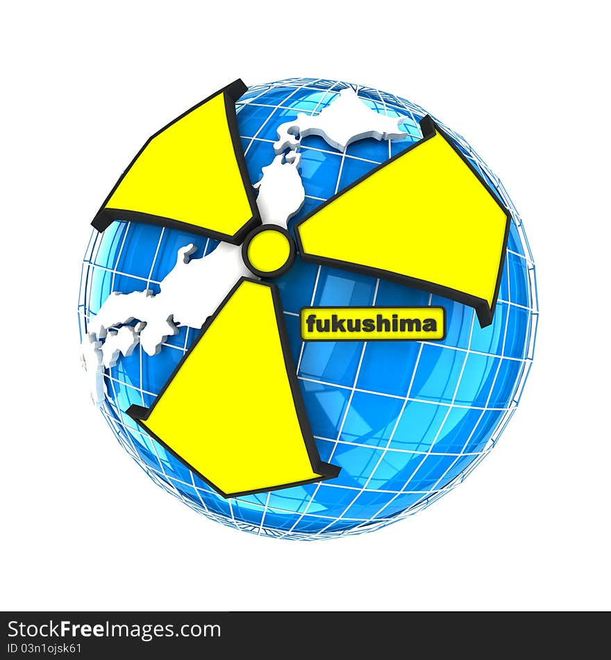 Abstract Japanese  nuclear disaster on the white background. Abstract Japanese  nuclear disaster on the white background