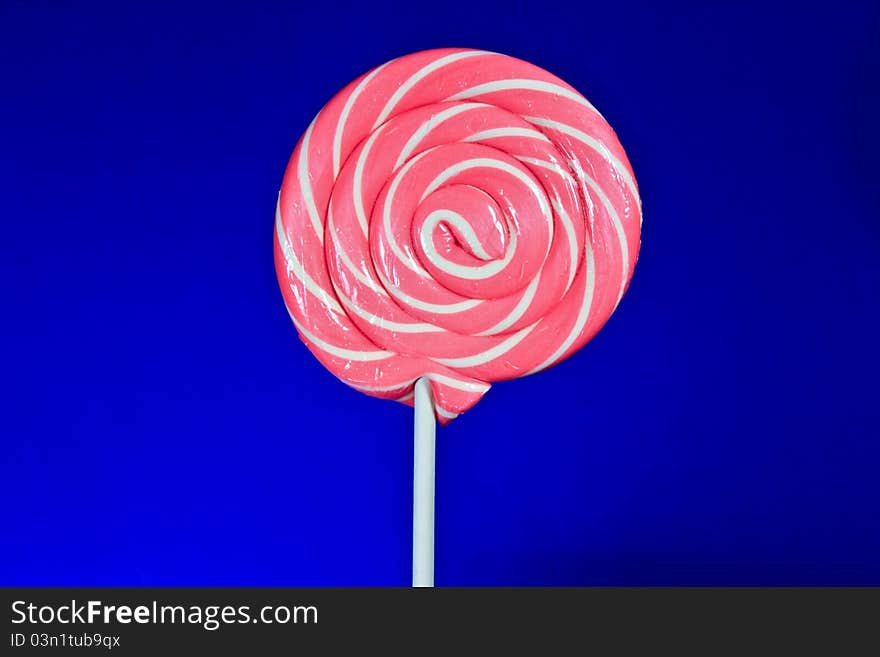 Lovely lollipop with pink and white stripes