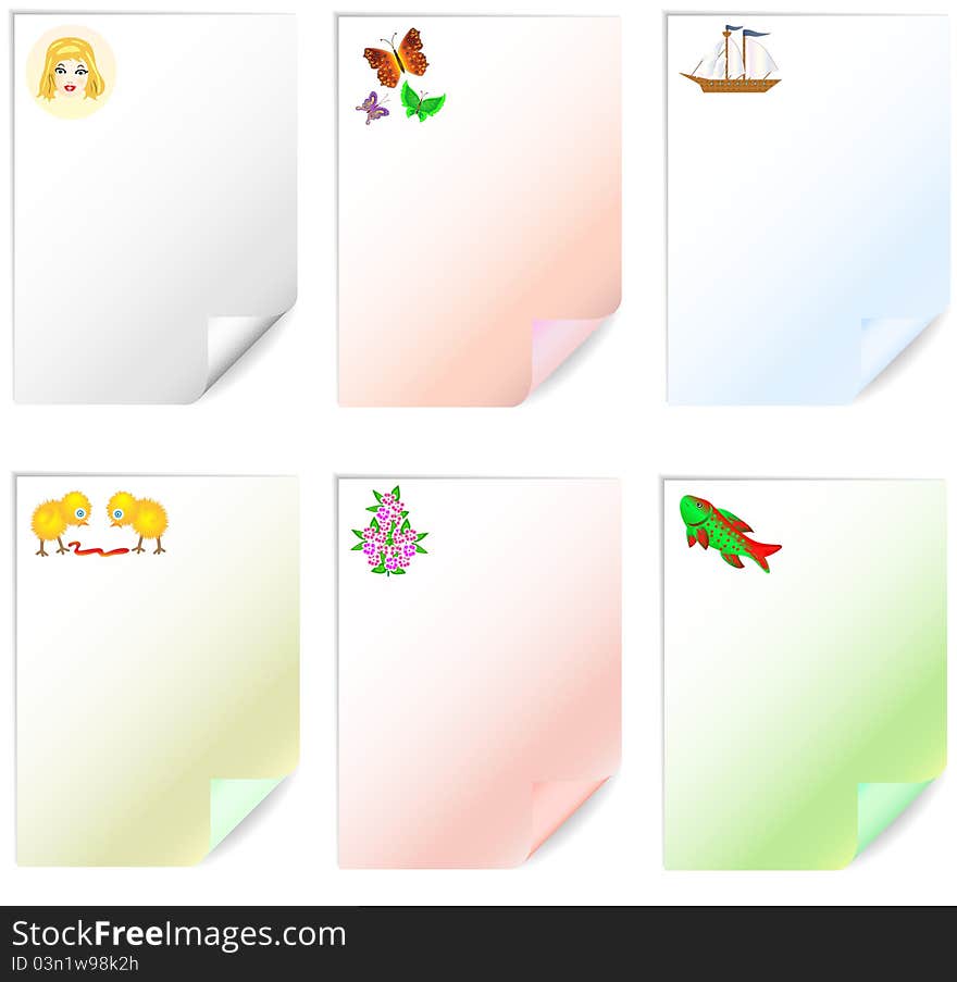 Leaflets for children's records. Vector illustration