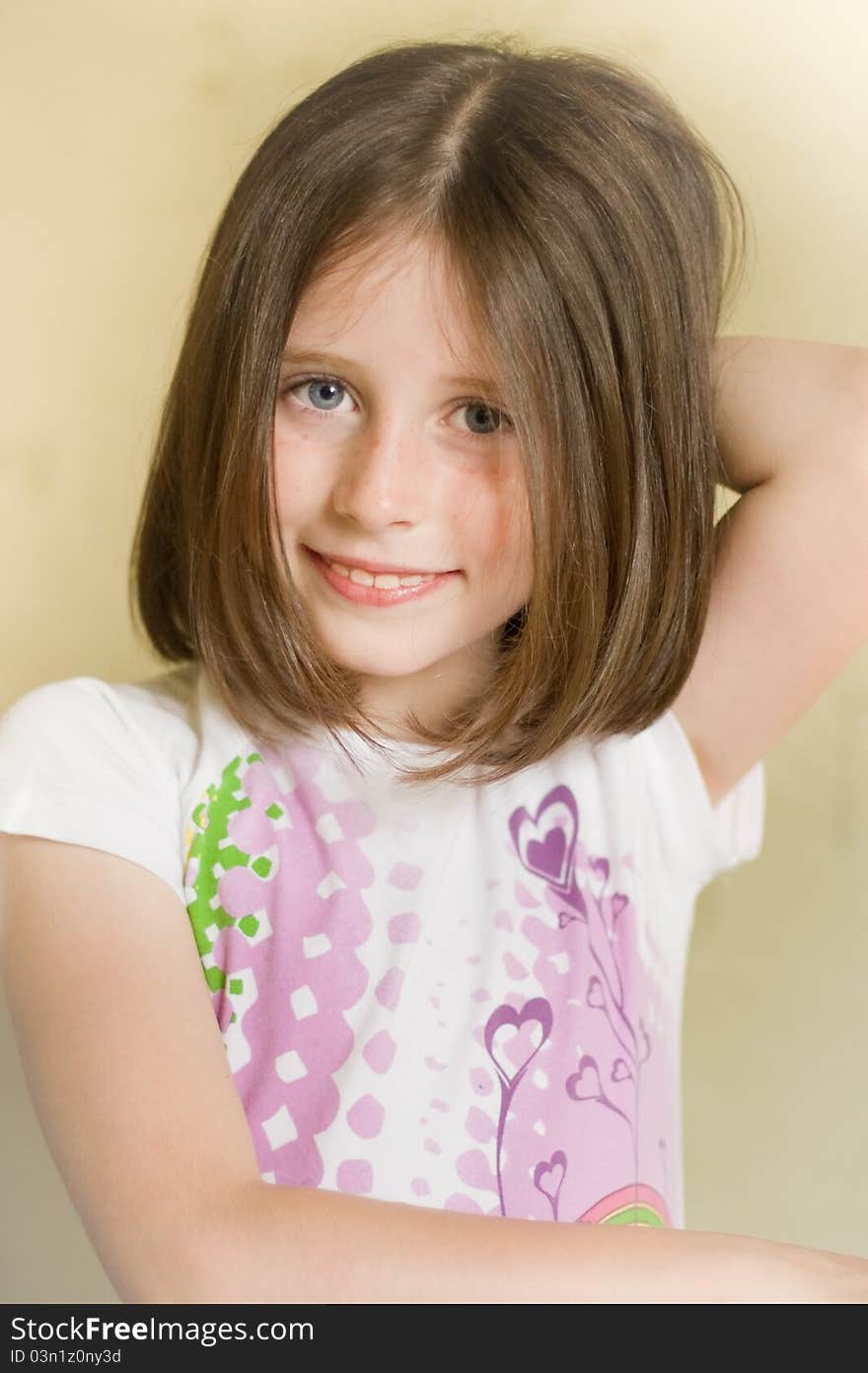 Portrait of pretty smiling caucasian girl. Portrait of pretty smiling caucasian girl