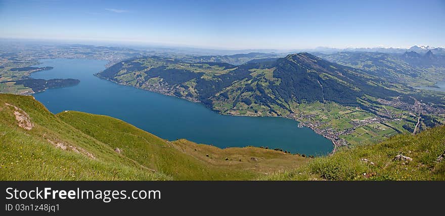 View from the top of the Rigi mountain. View from the top of the Rigi mountain