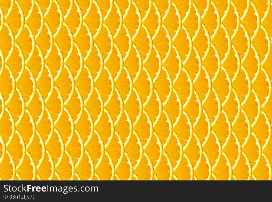 Orange background from slices of oranges