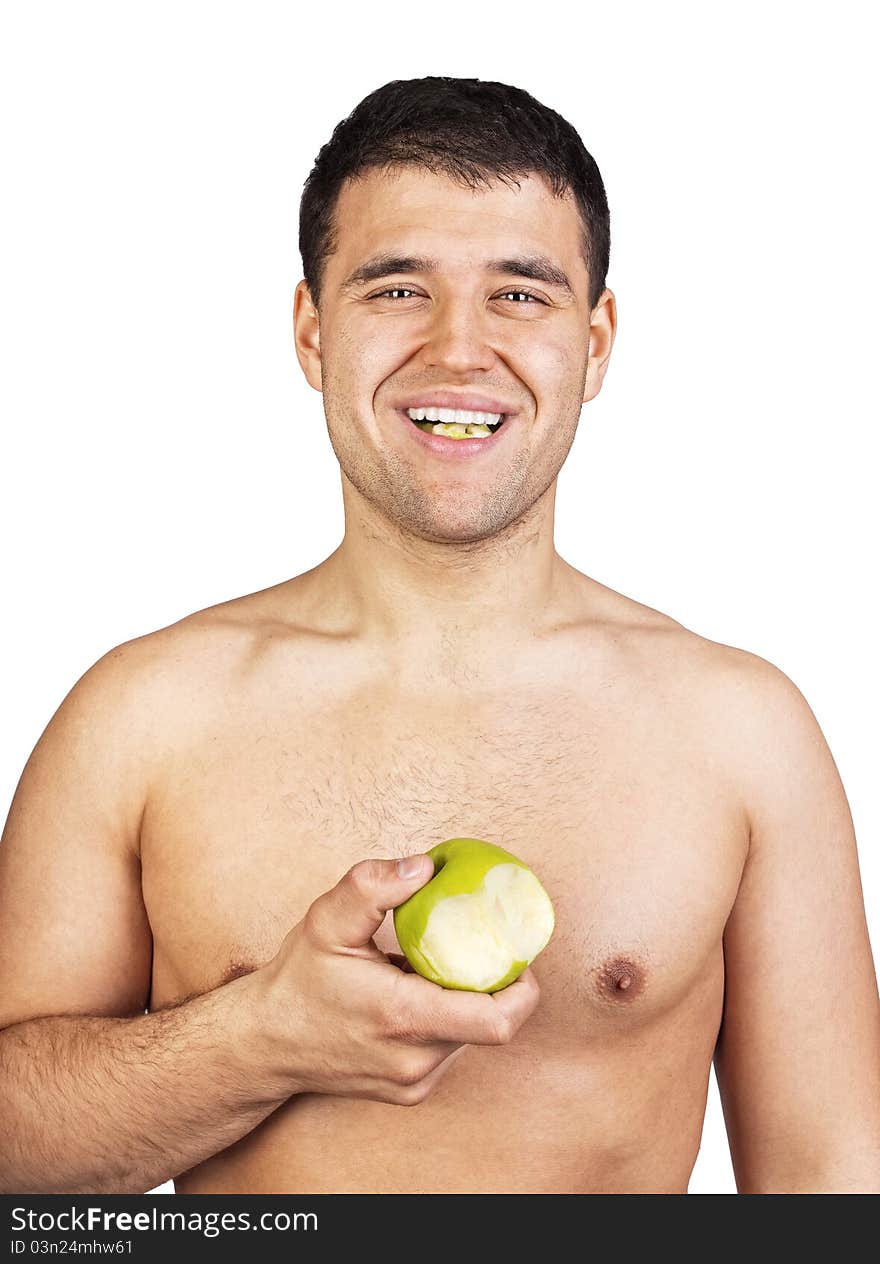 Portrait Of A Man Eating An Apple