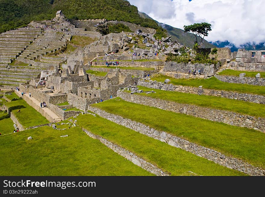 View of the archeological site of Machu Pichu