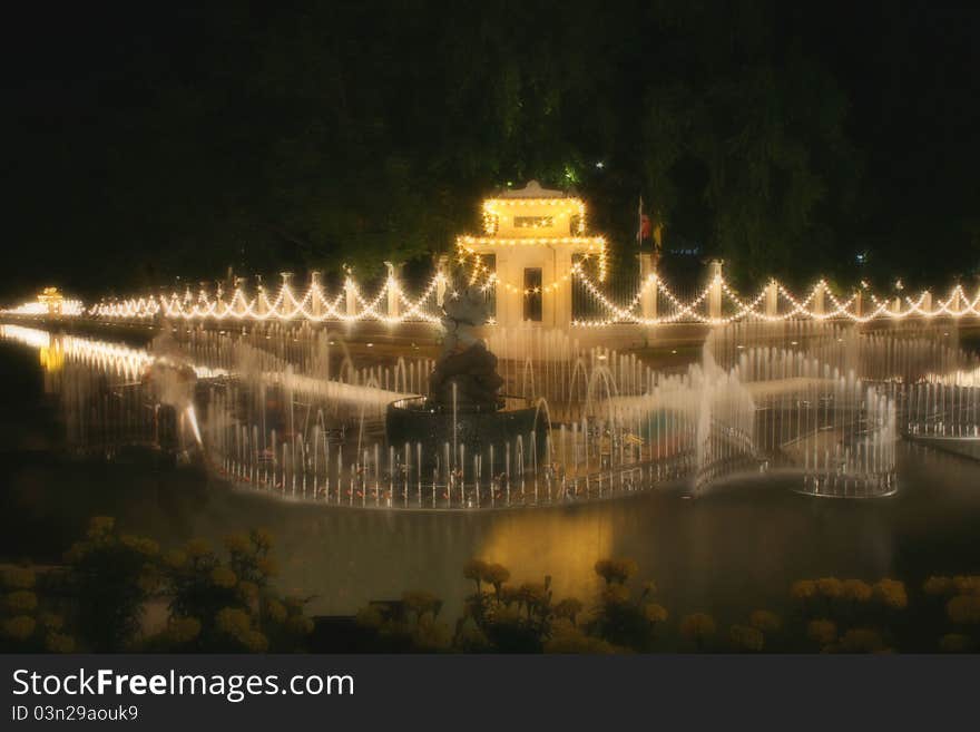 Chitralada Palace at night