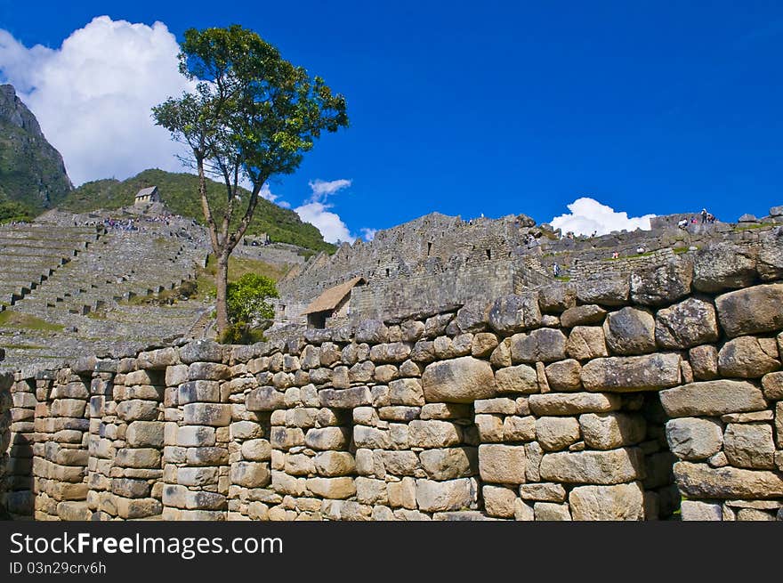 View of the archeological site of Machu Pichu