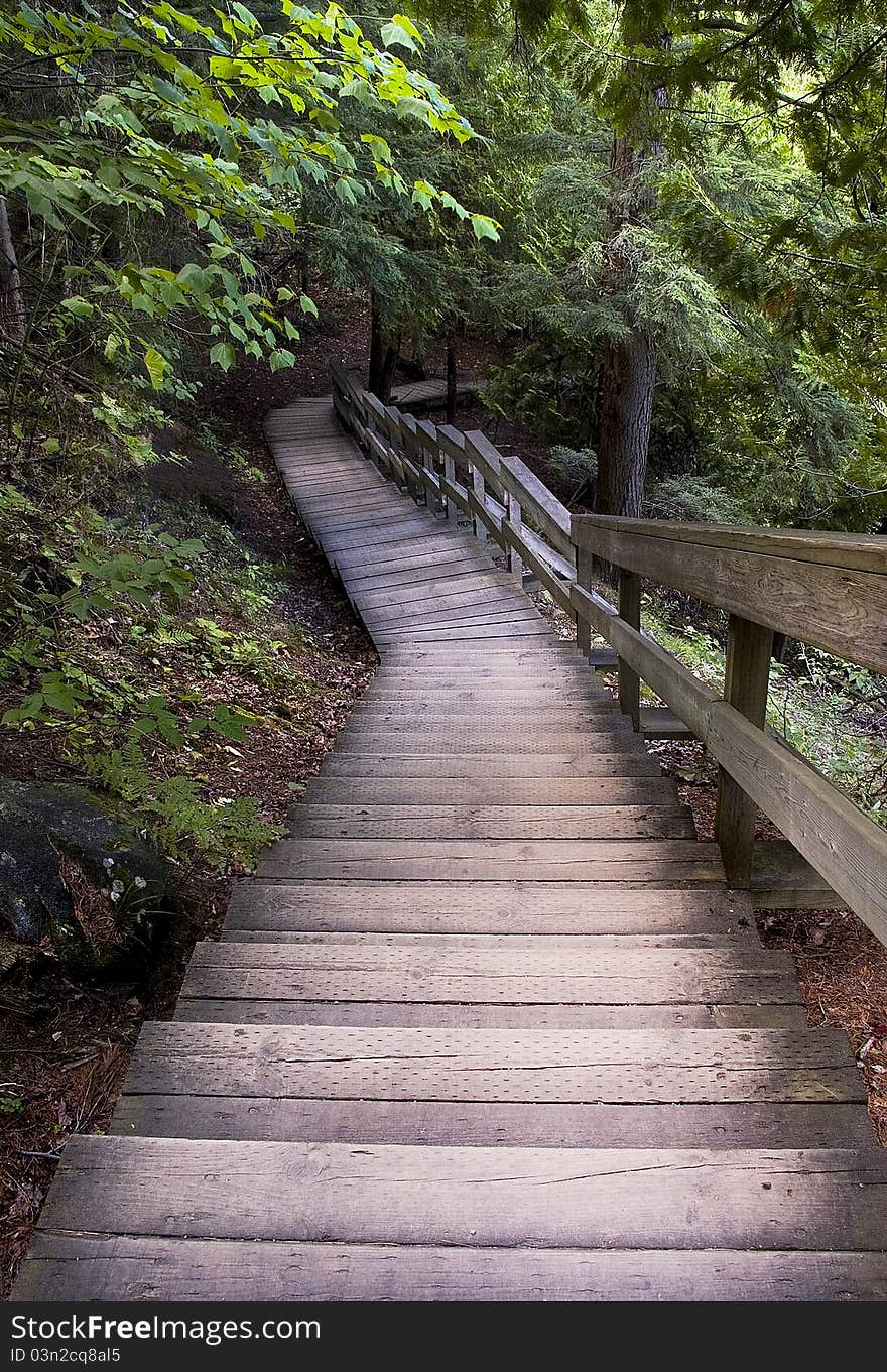 Winding staircase in the canadian mountains. Winding staircase in the canadian mountains.