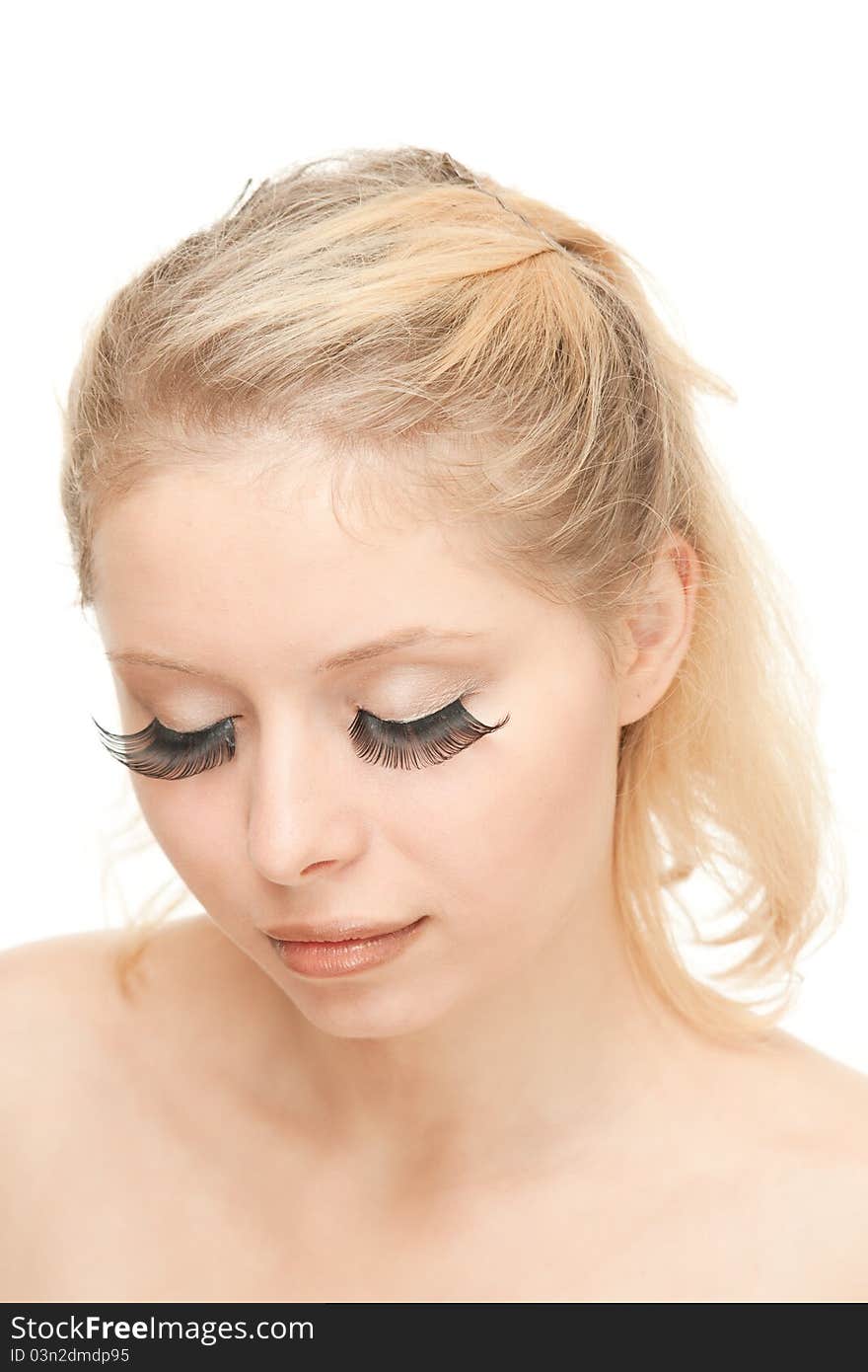 Blond Woman with long eyelashes