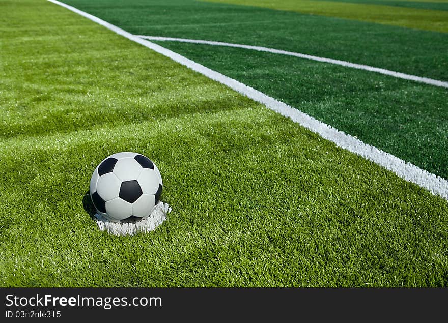 Soccer ball on the field