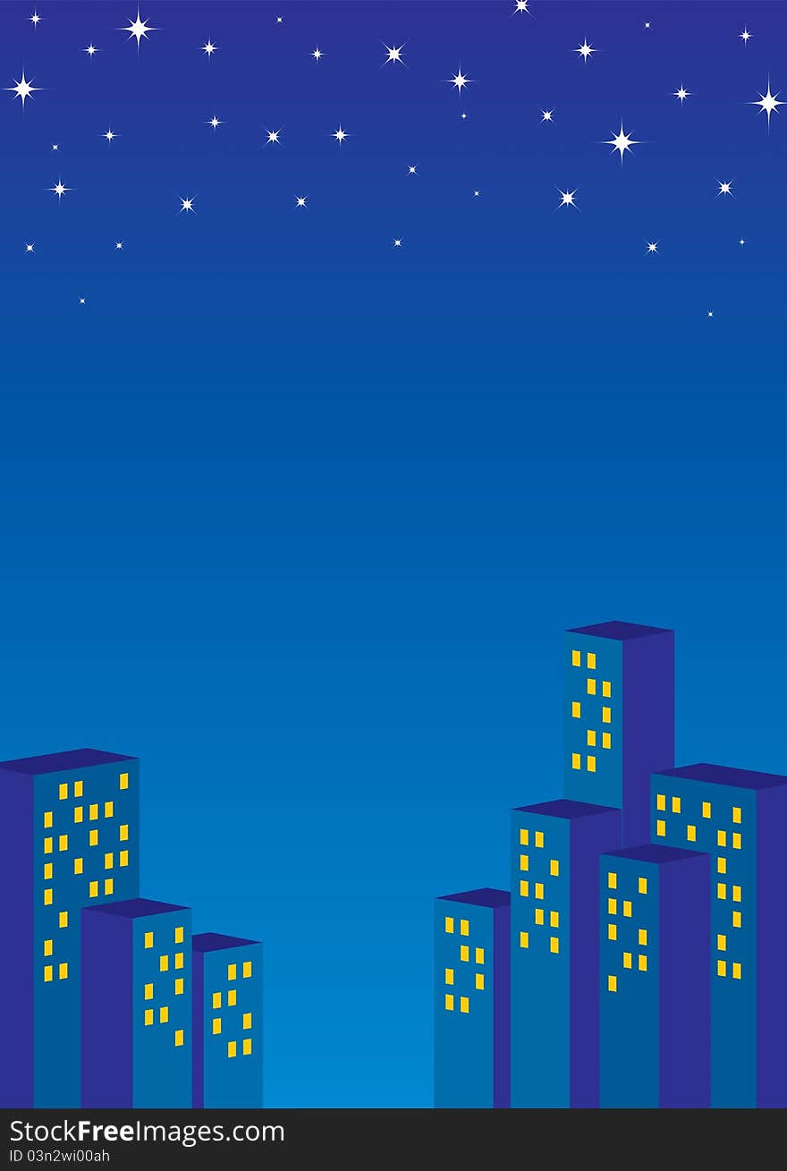 Pattern with buildings,  illustration