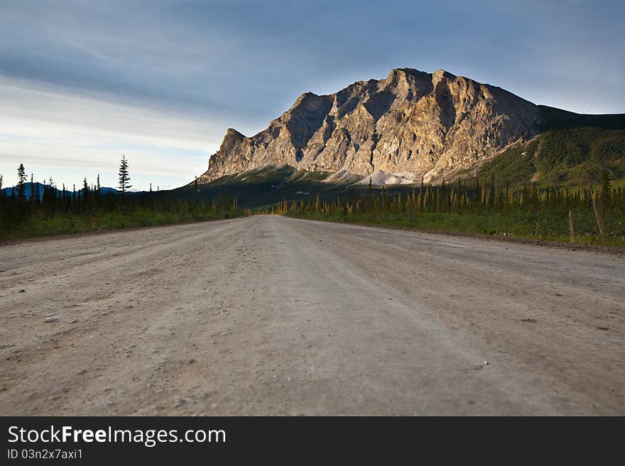 Dalton Highway With Mountain