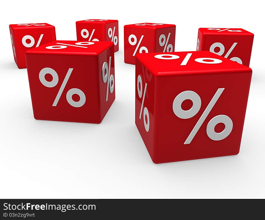 3d Red Sale Cube Percentage