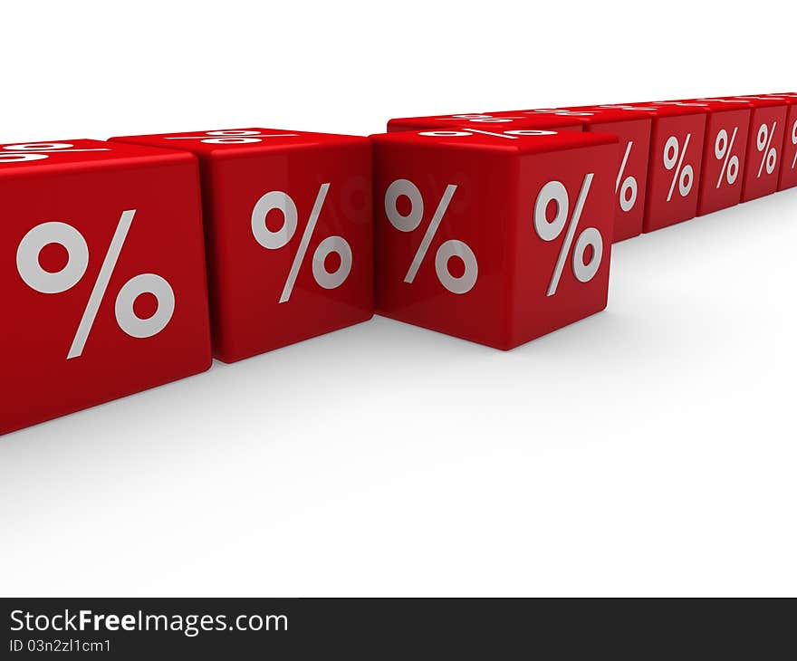 3d red sale cube percentage