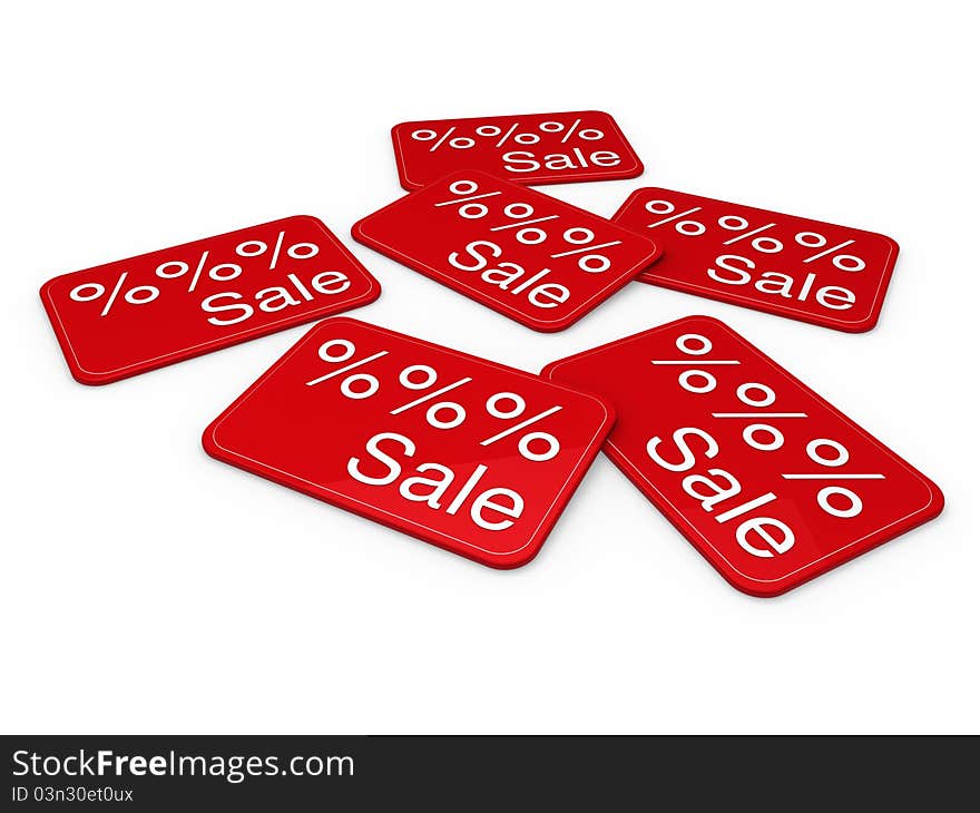 3d sale card red promotion percentage retail