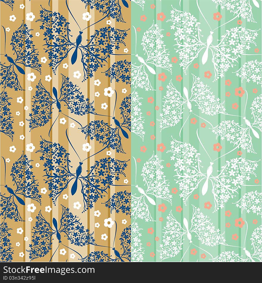 Seamless pattern with butterflies