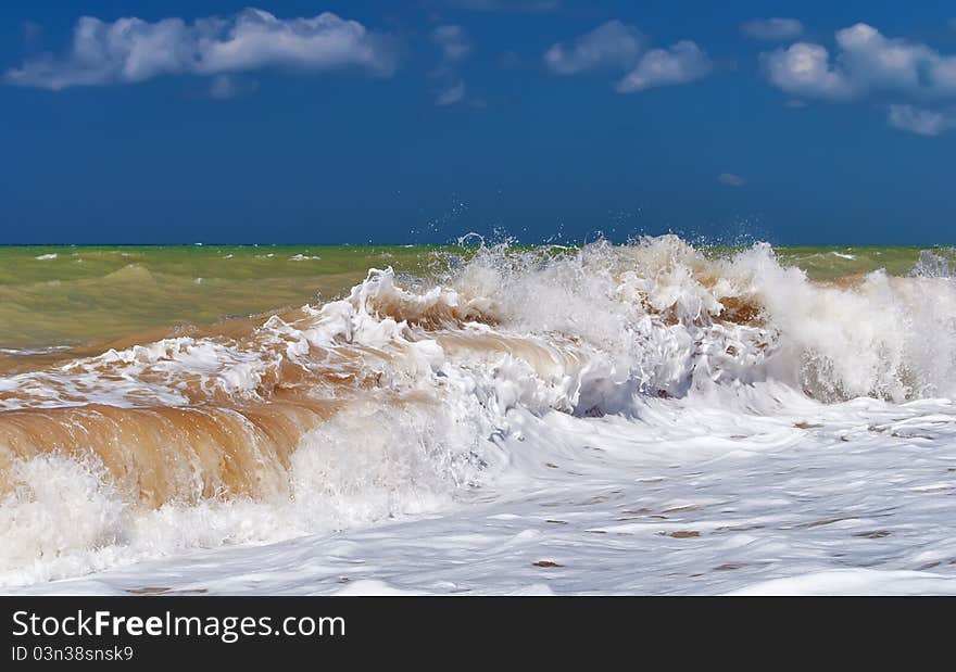 Storm on the Black Sea in Crimea, Ukraine