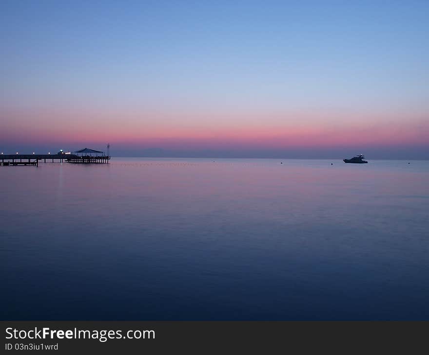 Sunrise by the Mediterranean sea of coast of Antalia. Sunrise by the Mediterranean sea of coast of Antalia.