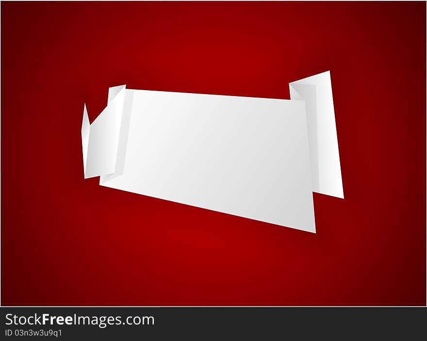 Origami paper sheet on red. Vector EPS8. Origami paper sheet on red. Vector EPS8.