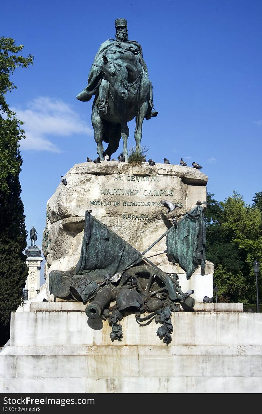 Statue of gen. martinez campos. parque retiro.madrid. Statue of gen. martinez campos. parque retiro.madrid