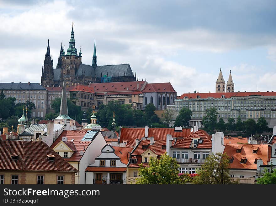 Prague city and Cathedral Saint-Guy