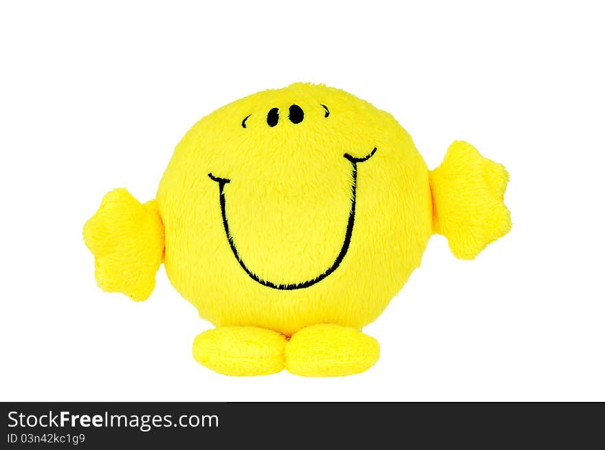 Happy yellow smile face isolated on white background. Happy yellow smile face isolated on white background.