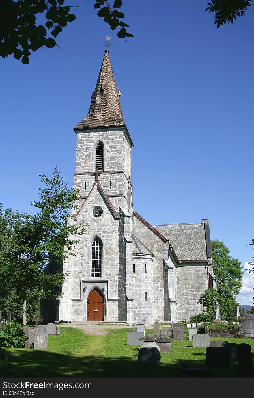 Old stone church in Norway