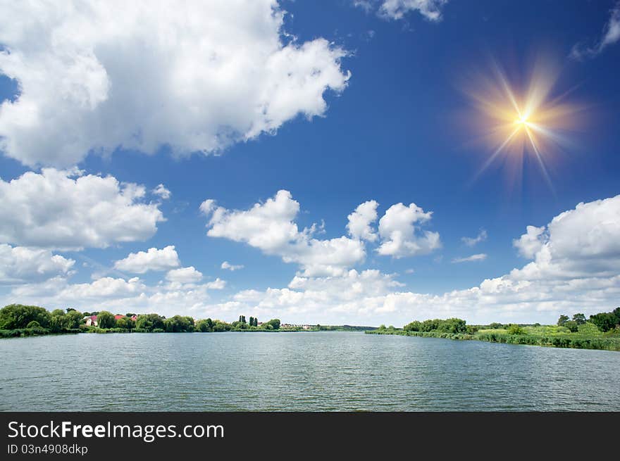 Lake  by summer day.