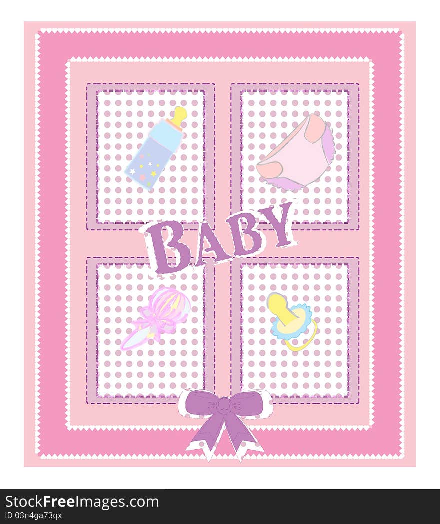 Vector Card For Baby Shower