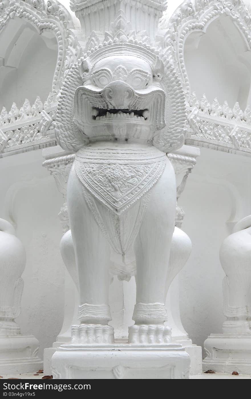 White Lion in Thai Temple