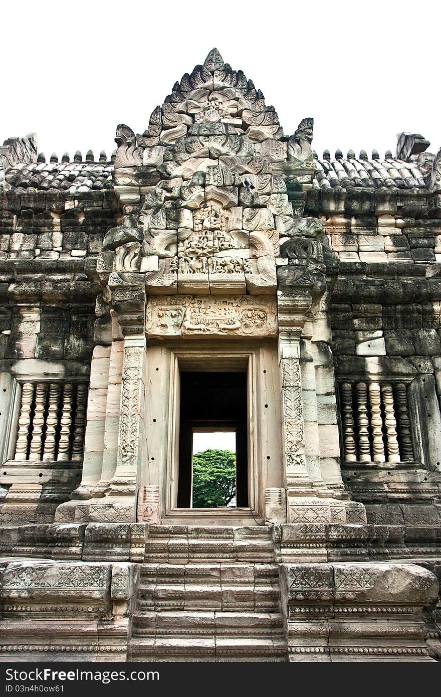 Gate At Pimai,ancient Stone Castle Thailand