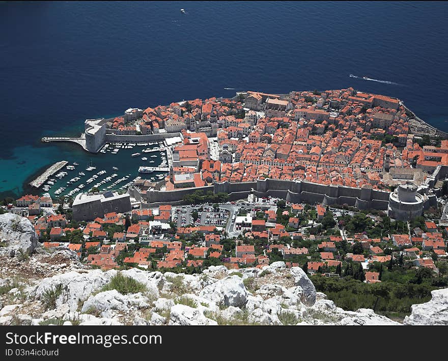 Dubrovnik, Croatia - old town bird s eye view