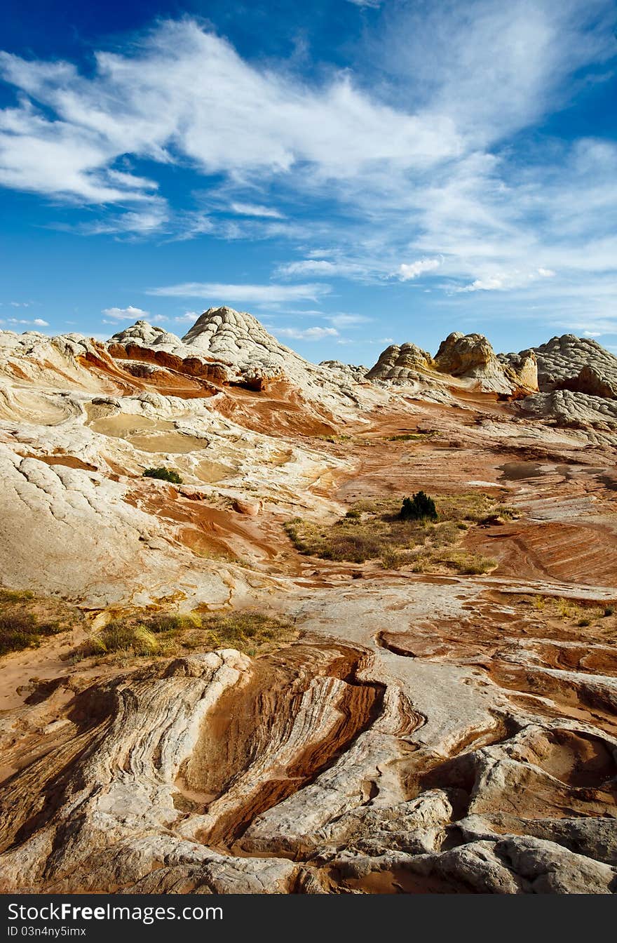 Unique sandstone rock formations at the Wite Pocket. Unique sandstone rock formations at the Wite Pocket